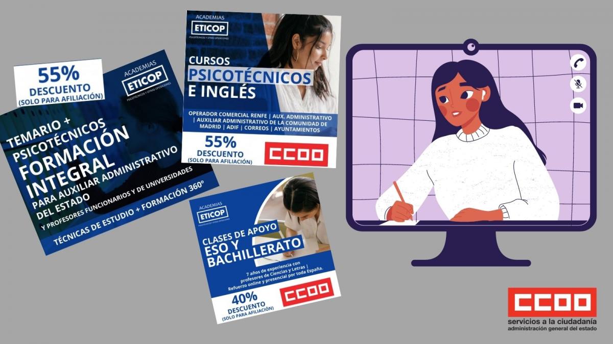 Cursos y descuentos para la afiliación de CCOO.