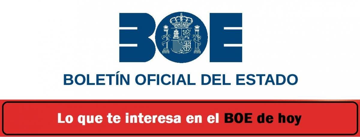 Lo que te interesa en el BOE de hoy