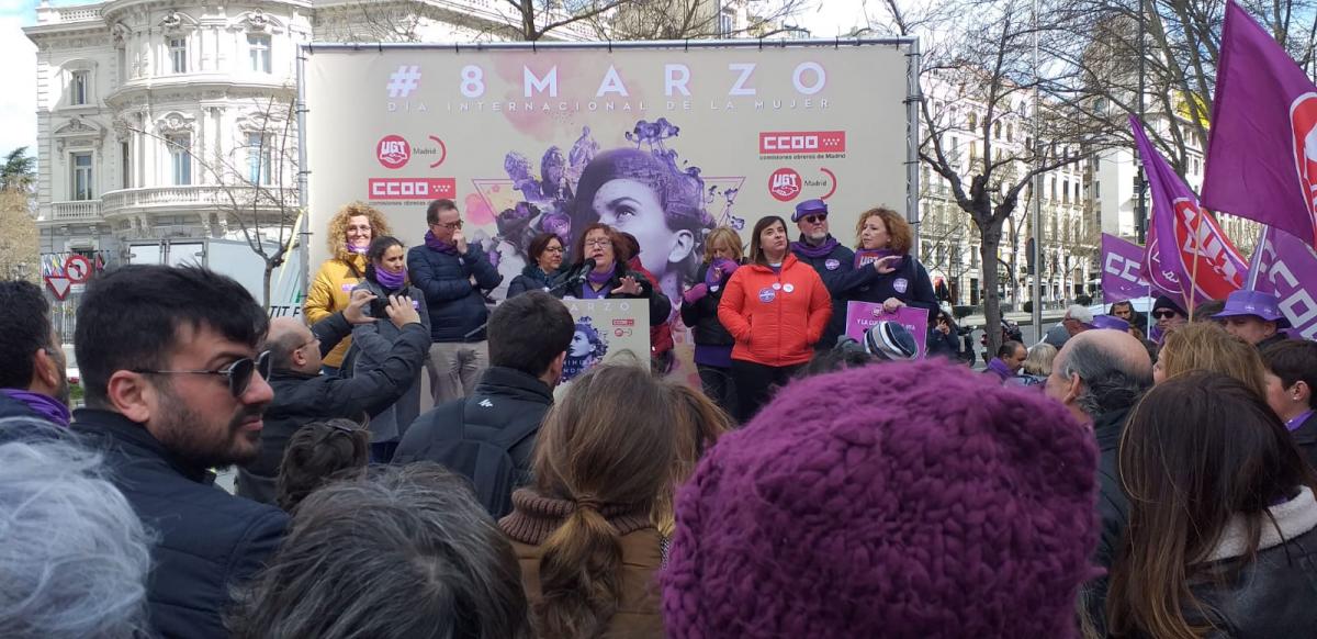 Concentración 6M Feminismo Sindical previo al 8M