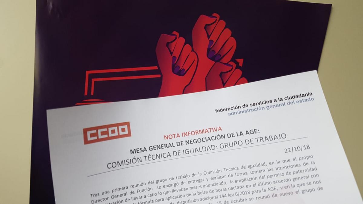 nota grupo de trabajo de Igualdad