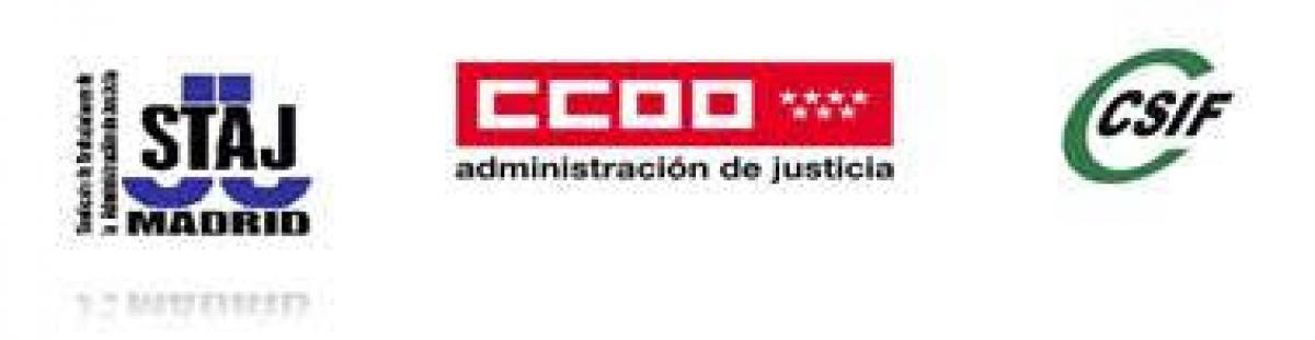 Logos STAJ, CCOO y CSIF Madrid