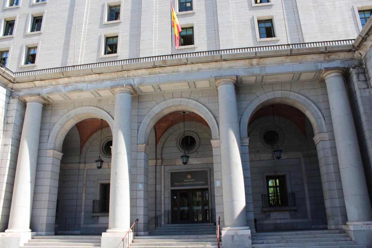 Fachada del Ministerio para la Transición Ecológica