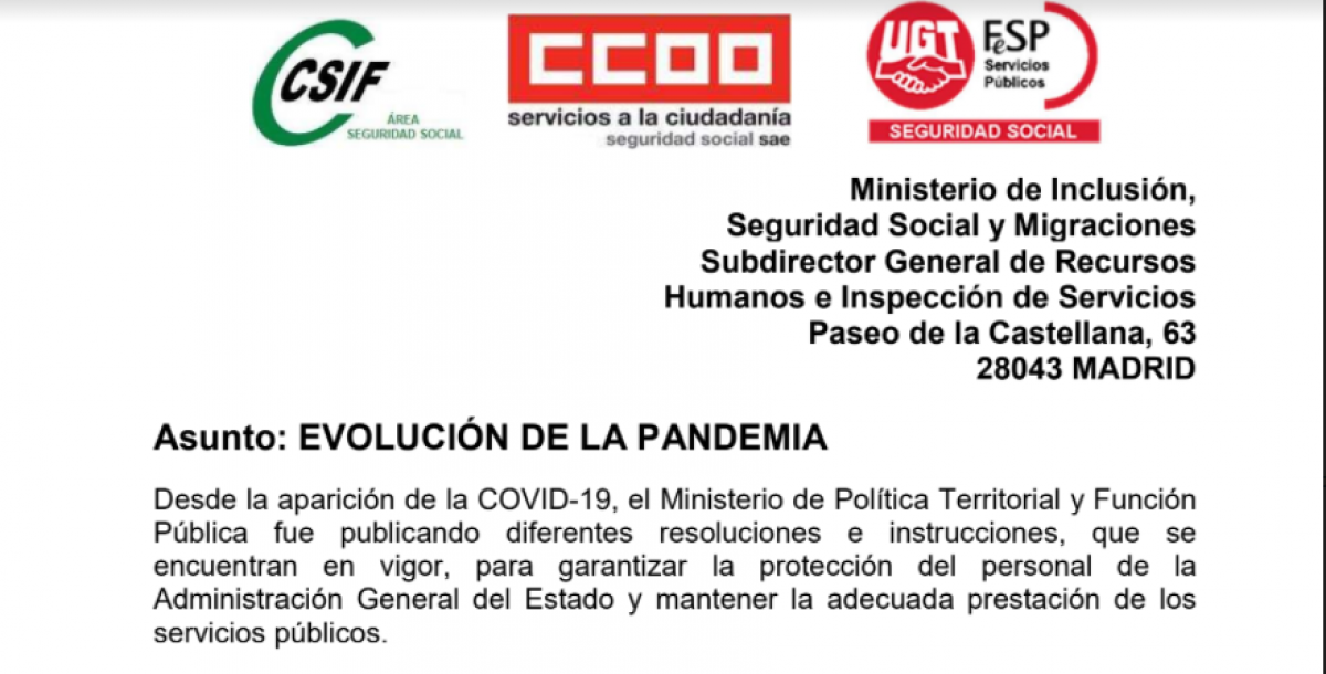 Evolución de la pandemia.
