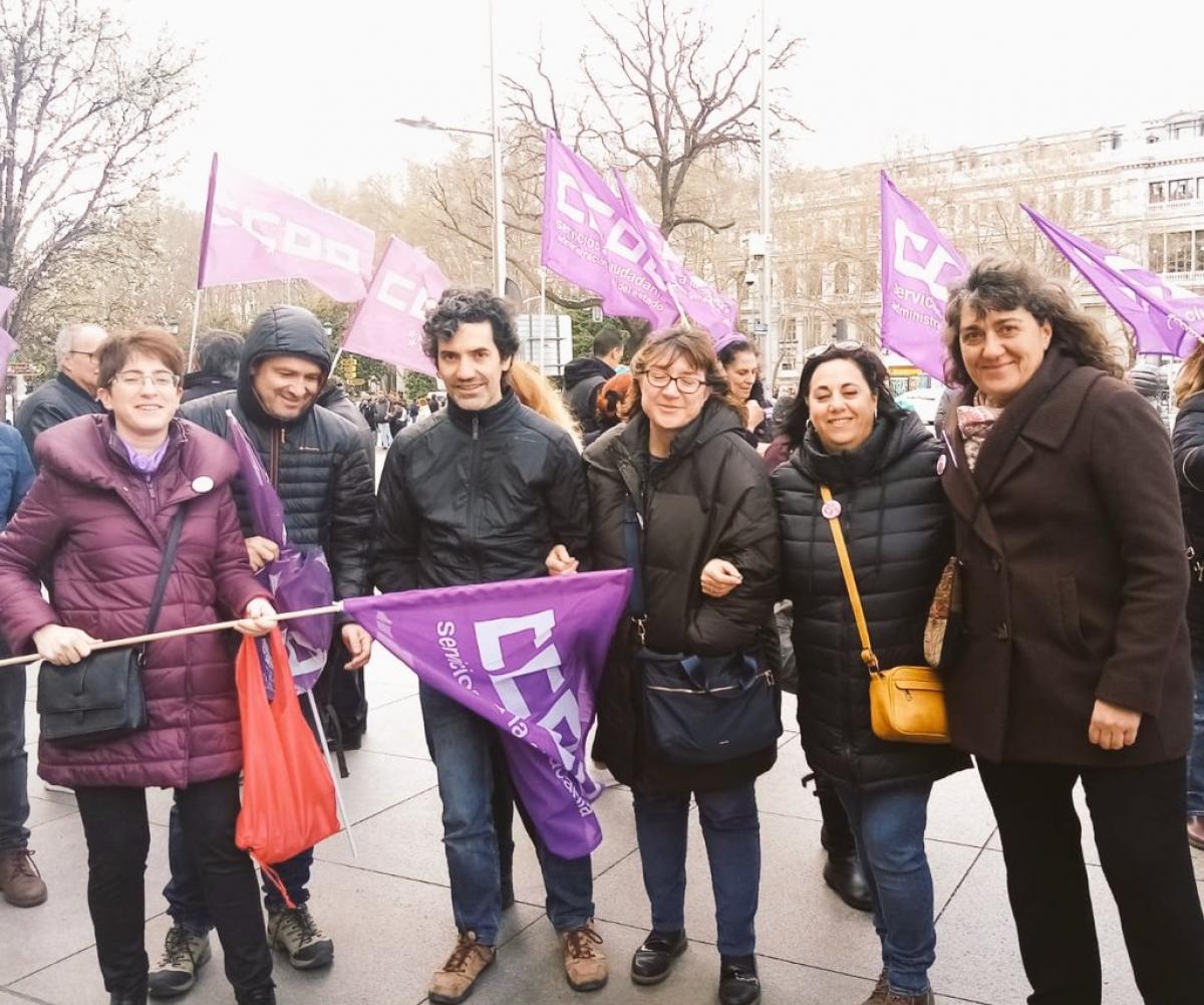Concentración de Feminismo sindical en Madrid