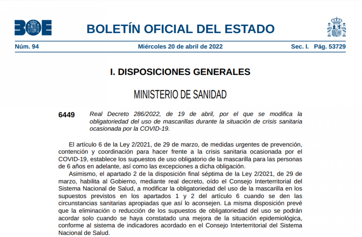 BOE de hoy, 20 de abril.