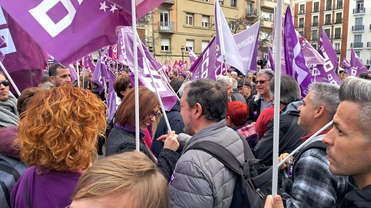 Concentración 8M en la Plaza del museo Reina Sofía de Madrid
