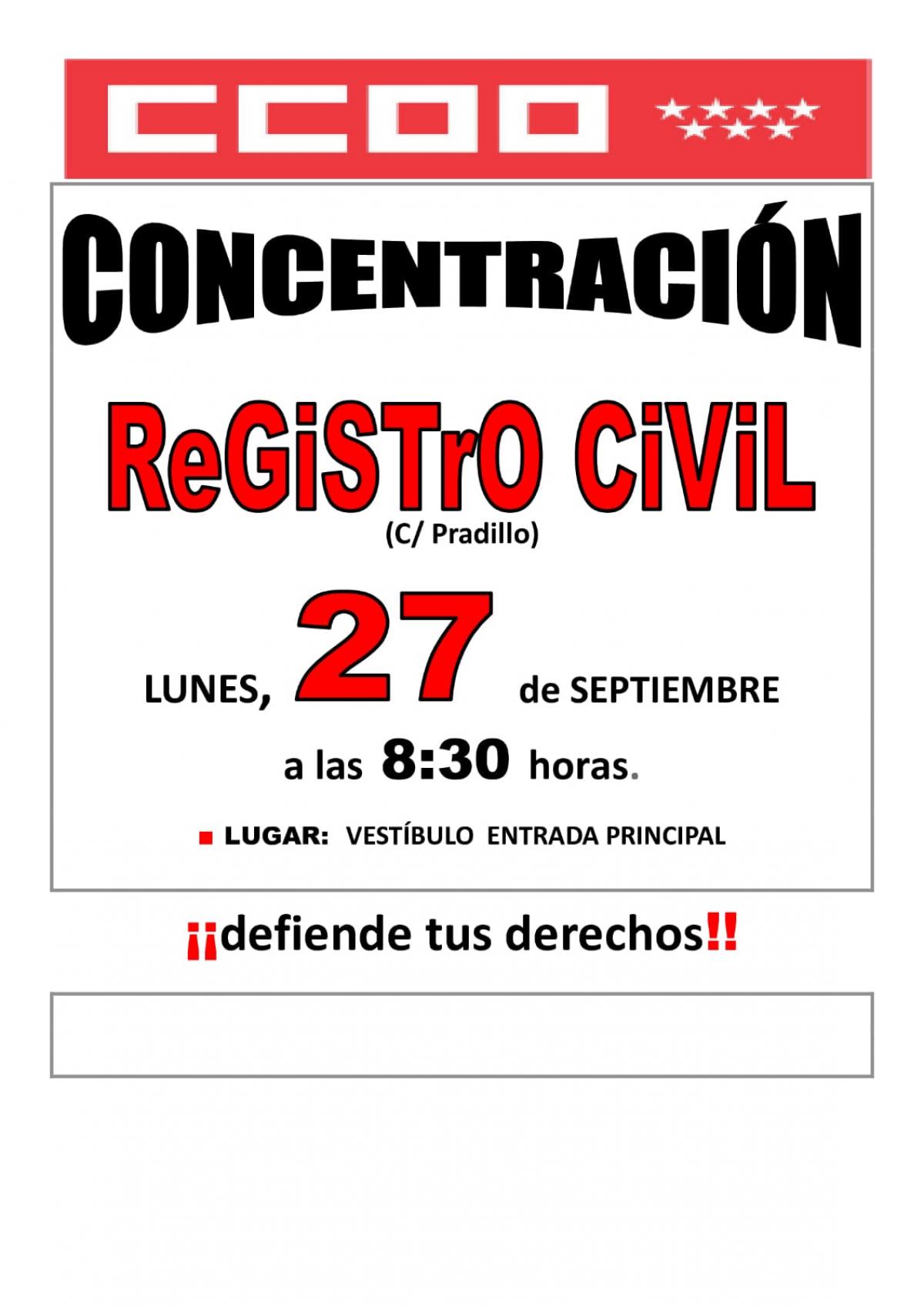 Concentración Registro Civil de Madrid 27 septiembre 2021