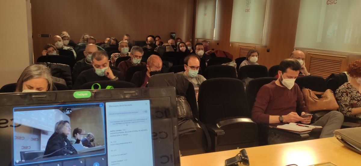 El plenario de SAE FSC-CCOO del día 6 de de abril de 2022.