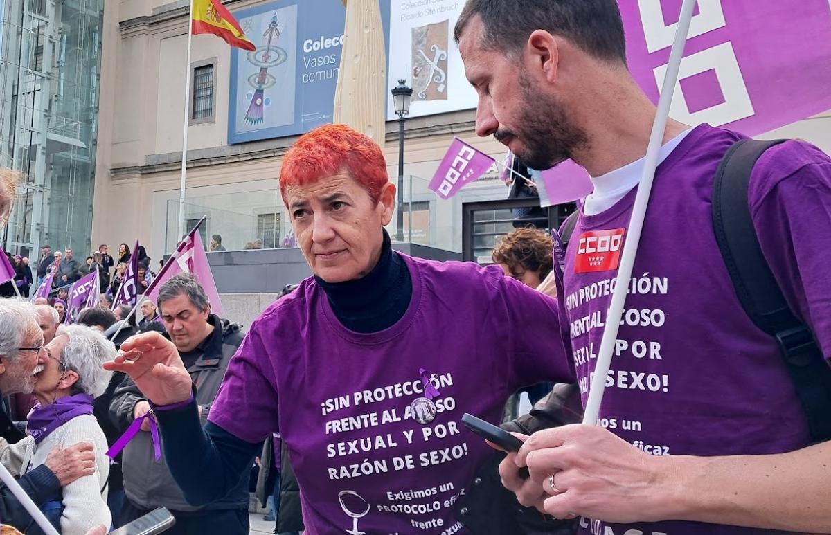 Concentración 8M en la Plaza del museo Reina Sofía de Madrid