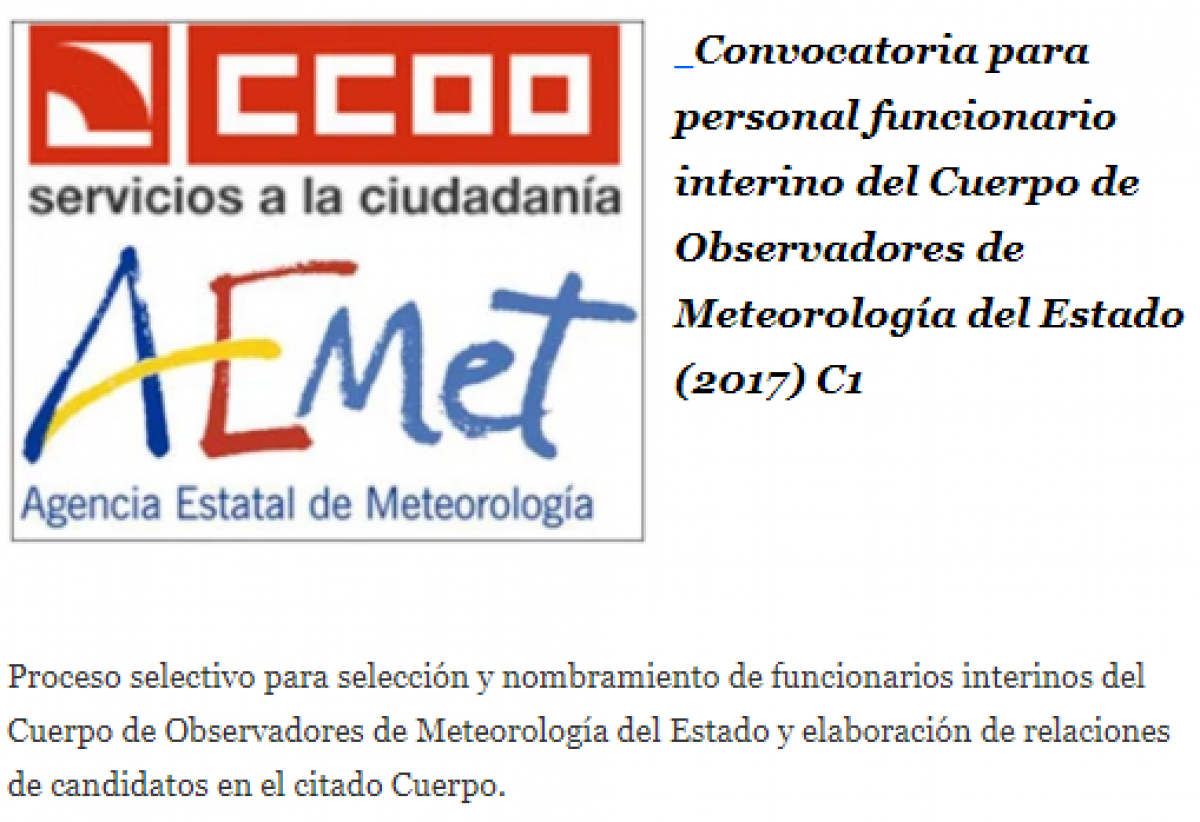 Convocatora Cuerpo Observadores de Meteorología